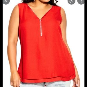 Sexy V neck Zip tank